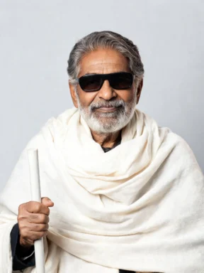Ustad Rehman, Elder with walking stick · wise